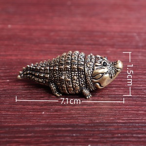 1 Buah Dekorasi Retro Lucu Buatan Tangan Buaya Kuningan Dekorasi Meja Kantor Rumah Hiasan Kerajinan Tangan Hewan Peliharaan Teh - Product Image 2