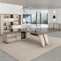 Bureau de direction moderne et minimaliste en panneaux de bois, qualité E1, résistant à l'eau, écologique, OEM ODM, avec pieds épurés et tiroir verrouillable pour bureau