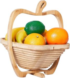 Cesto Pieghevole <span class=keywords><strong>a</strong></span> Forma di Mela per Frutta Secca, Pane, Noci, Caramelle e Regali - <span class=keywords><strong>Portafrutta</strong></span> Richiudibile - Product Image 6