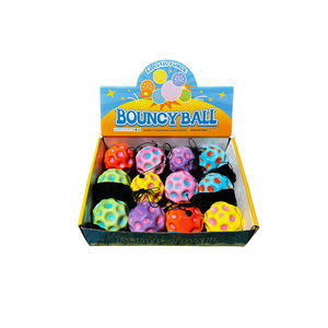 高弾性PUムーンストーンリストバウンシーボール減圧リバウンドストラップ弾性ロープハンドトス投げボール（5～7歳向け） - Product Image 1