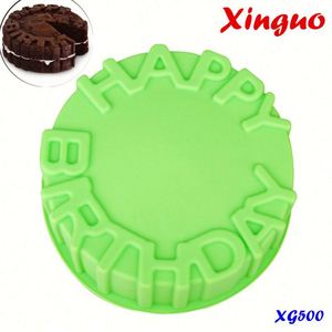 Moule en silicone rond avec inscription Joyeux Anniversaire, échantillon gratuit d'usine, moule à pâtisserie, moule à gâteau en silicone OEM/ODM - Product Image 3
