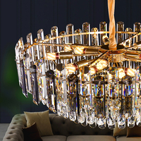 Plafonnier Lustre LED Moderne en Cristal de Luxe Gouttes de Pluie pour Salon