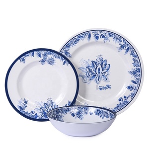 Assiette plate polyvalente OEM Attrayant irrégulière grotte texturée mat en relief mélamine à la mode salle à manger sans nourriture - Product Image 5