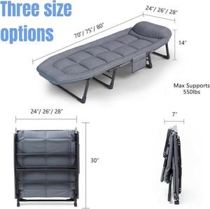 Metal Folding Bed Backrest Nap Lounge Chair Home Folding Single Bed - Product Image 5
