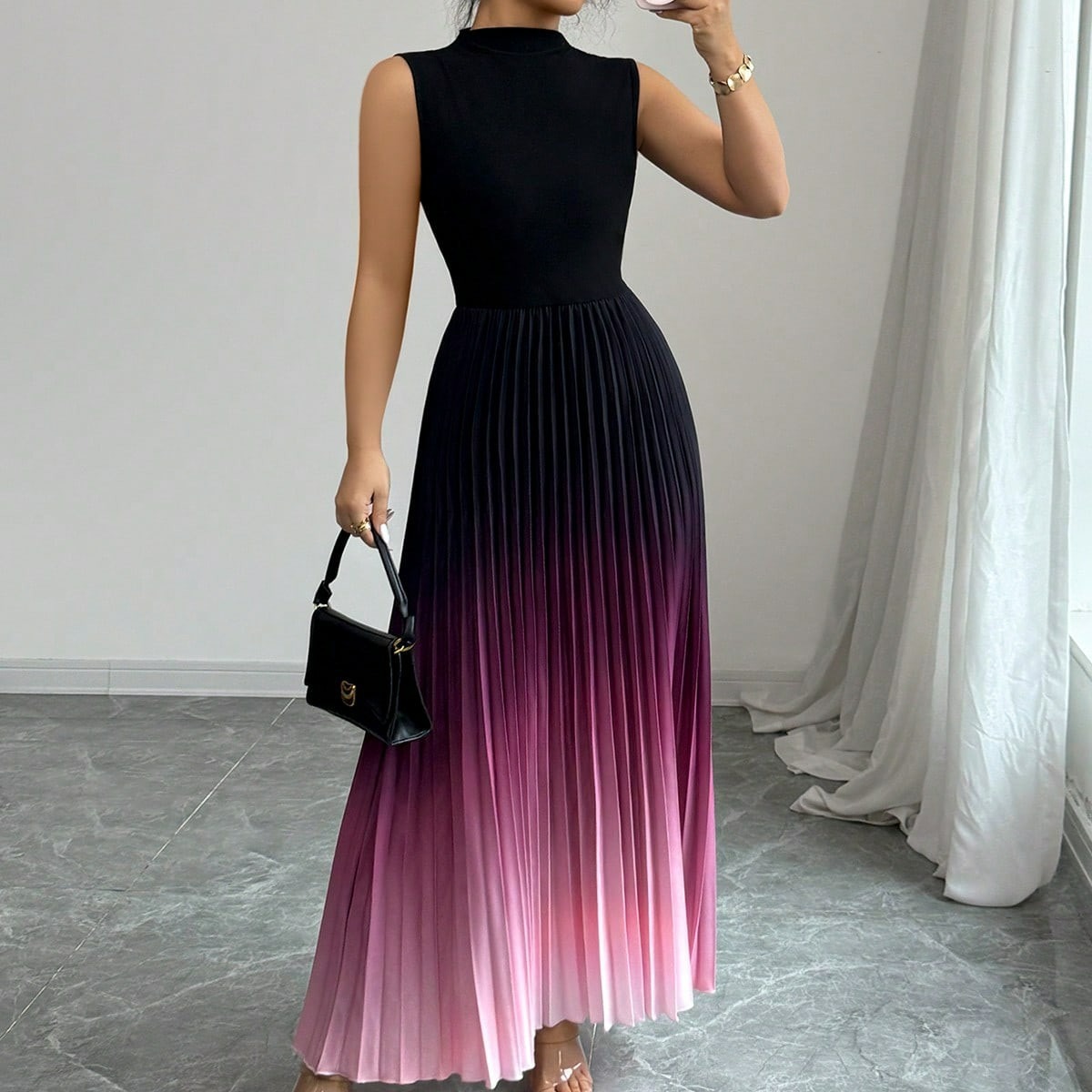knee length dresses for ladies Final Sale Luxury Silver Gradient Sequin Strapless Evening Dress SS200 main image 0