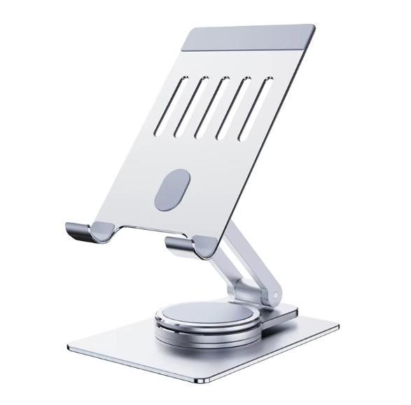 360 Degree Rotating Base Zinc Alloy Desk Phone Stand Portable Office Foldable Metallic Phone Holder Stand iPad Tablet Hold