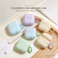 Étui Chic à Rayures pour AirPods 5 Pro 2, Air Pods 2 3, Housse Souple Tendance à Pois Mignonne et Adorable avec Sangle pour Écouteurs AirPods Pro 3