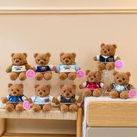 Boneka Beruang Teddy Cokelat dengan Pakaian Fashion, Berbagai Gaya Hoodie, Rompi, Jaket Baseball, Boneka Isi Dakron, Hadiah untuk Anak dari Mesin Cakar