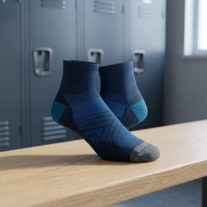Retro Striped Crew <b>Running</b> <b>Socks</b> Ultra Lightweight Quick Dry Custom Ribbed Cotton/Bamboo Mid-Calf Athletic <b>Socks</b> Summer Youth - Product Image 2