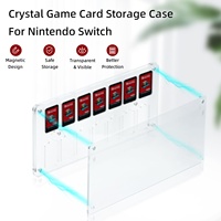 Étui pour cartes de jeu magnétiques en plastique acrylique transparent à 14 emplacements pour /OLED/NS2