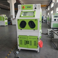 Machine de sablage à billes de verre avec plateau tournant manuel et chariot, cabine de sablage pour l'élimination de l'oxyde, de la calamine et de la peinture