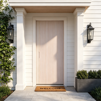 Porte intérieure en bois à panneau plat, finition PVC, étanche, style moderne et minimaliste, prix de gros pour projets d'appartements et d'hôtels