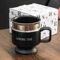 Tasse à café haute de luxe léger, plaquée titane, design rétro, grande capacité, pour le petit-déjeuner, cadeau souvenir, usage domestique