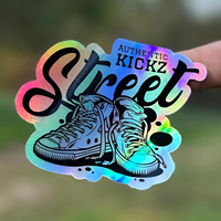 Autocollants personnalisés pour la marque de l'entreprise, design de logo, autocollants holographiques, étiquettes en vinyle imperméables, autocollants découpés à la forme, impression pour ordinateur portable, skateboard