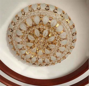 Kristal Plafond Verlichting Decoratieve Woonkamer Kroonluchter Lampen Hotel Hal Lotusblad Lampenkap Hanglamp - Product Image 3