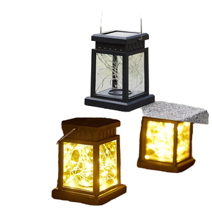 Applique murale solaire LED extérieure étanche IP65, petite, pour cour, en PVC, style chinois, à intensité variable 2700K, pour jardin - Product Image 2