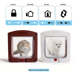 Pintu kucing 4 cara mengunci pintu Flap kucing untuk pintu eksterior Interior pintu hewan peliharaan untuk kucing & anjing cocok untuk jendela & pintu - Product Image 3