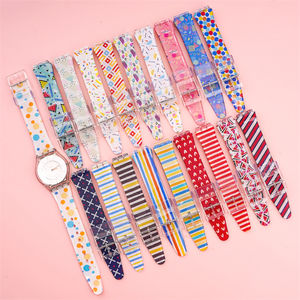 Offre Spéciale impression 16mm 17mm 19mm bandes Silicone Sport caoutchouc bracelets de montre bracelets pour <span class=keywords><strong>Swatch</strong></span> Silicone bracelet de montre - Product Image 2