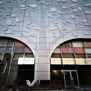 Panel de Pared Cortina de Aluminio Perforado, Revestimiento Exterior Anodizado, Fachada de Edificio Contemporánea, Diseño Personalizado - Product Image 2