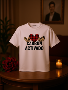 T-shirt con stampa Carbn Activado Heart da donna, manica corta, girocollo, 100% cotone jersey, moda primavera estate - Product Image 2