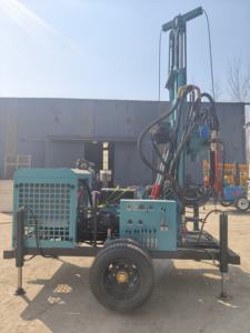 펌프 엔진 핵심 부품이있는 휴대용 디젤 유압 300m 깊은 로타리 드릴링 리그 시추공 물 우물 드릴링 머신 - Product Image 2