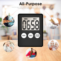 Timer Digital LCD Magnetik Persegi Mini untuk Dapur, Stopwatch, Penghitung Waktu Mundur