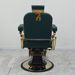 Emerald hair chair - Luxurious gold frame that can be <b>reclined</b> Special hair chair for hair salons.barber chair - Product Image 2