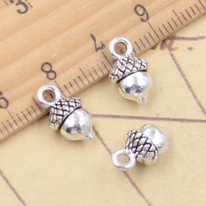 Écrou <span class=keywords><strong>noisette</strong></span> <span class=keywords><strong>noisette</strong></span> breloques couleur argent Antique pendentifs pour la fabrication de bijoux collier accessoires artisanat fait à la main 13x8x6MM - Product Image 3