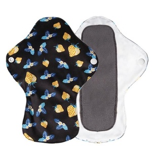 Serviettes hygiéniques lavables réutilisables en tissu super absorbantes avec protection anti-fuites, design ailé, couche supérieure en coton doux, pour usage nocturne - Product Image 2