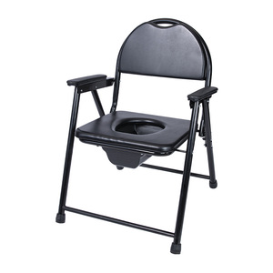 Folding <b>Commode</b> <b>Chair</b> Carbon Steel 135kg Load Capacity For Elderly And Disabled Home Use Bedroom Portable Toilet Health Care - Product Image 5