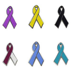 Épingles personnalisées en métal avec logo, ruban jaune et rose, pour la sensibilisation au cancer du sein chez la femme - Product Image 5