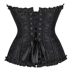 Overbust Corset <strong>Black</strong> Red Blue Floral Lingerie <strong>Basques</strong> Corselet Waist Bustier <strong>Top</strong> - Product Image 4