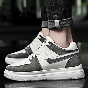 Men's Casual High-top Sneakers and Leather Shoes, Summer Breathable <b>Insoles</b>, <b>Increase</b> the <b>Height</b> of the Real Leather Upper - Product Image 1