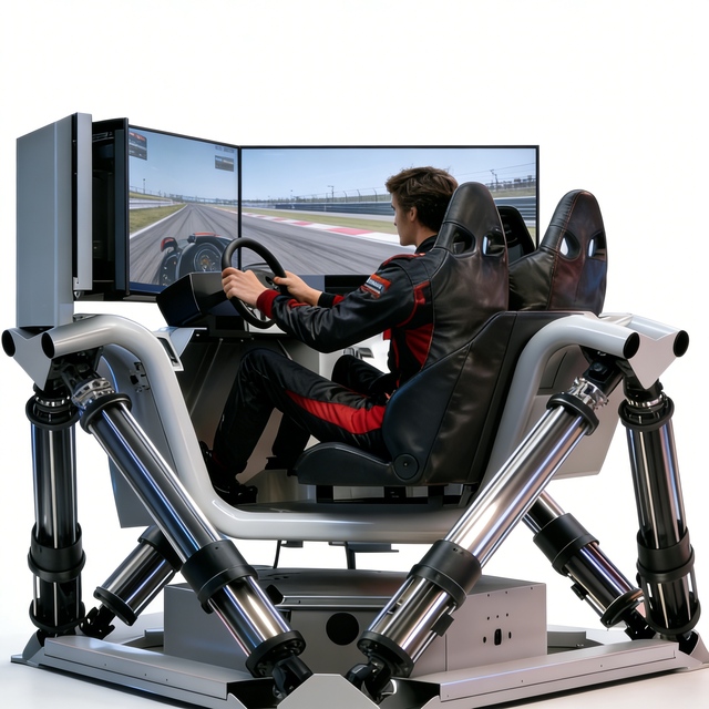 Stable Dual Seat Motion Racing Simulator Smooth Hydraulic Driving Rig with Precision Control System for Arcade Halls