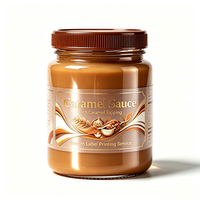 Étiquettes de bouteilles de sauce caramel Haoxuan, autocollants imprimés en feuille d'or PET transparente, imperméables, pour l'emballage alimentaire