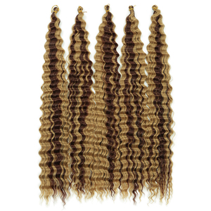 Capelli Sintetici Ondulati Profondi da 30 Pollici, Estensioni per Trecce Yaki Ombre, Fibra Resistente alle Alte Temperature per Donne - Product Image 2