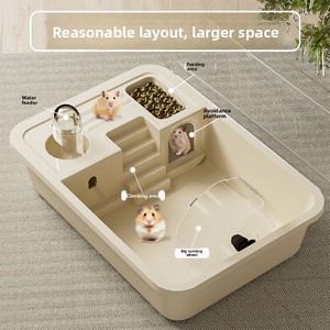 Cage pour <span class=keywords><strong>hamster</strong></span> de luxe, plateau en plastique extra large, cadre en acrylique, installation facile, matériau sûr, fournitures pour animaux de compagnie, livraison directe - Product Image 3