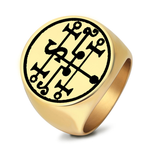<span class=keywords><strong>Anello</strong></span> Sigillo in Acciaio Inossidabile R144 <span class=keywords><strong>di</strong></span> Andromalius, il 72° Dio Demone tra i Settanta Due Pilastri <span class=keywords><strong>di</strong></span> <span class=keywords><strong>Salomone</strong></span>, Amuleto Talismano Gioiello - Product Image 1