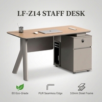 Bureau de travail modulaire sur pied, design moderne, grande capacité, personnalisable, avec tiroirs de rangement en bois durable.