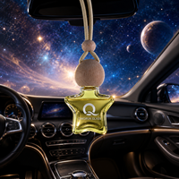 Flacon diffuseur de parfum de voiture en verre transparent en forme d'étoile, vide, recyclable, de luxe, 9 ml, avec bouchon en bois