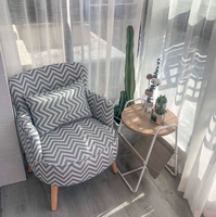 Fauteuil de loisirs en bois massif de style américain moderne, fauteuils en tissu pour le salon, canapé-lit
