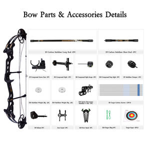 Sanlida <span class=keywords><strong>tir</strong></span> <span class=keywords><strong>à</strong></span> <span class=keywords><strong>l</strong></span>'<span class=keywords><strong>arc</strong></span> 29 "<span class=keywords><strong>cible</strong></span> compacte <span class=keywords><strong>arc</strong></span> <span class=keywords><strong>à</strong></span> poulies et flèche Kit complet pour dames avec tous les accessoires noir 14-60lbs poids de tirage - Product Image 2
