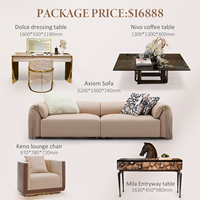 Meubles de salon de luxe avec canapé, coiffeuse, table basse et fauteuil pour villa et maison