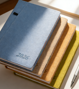 Pu Leather Meeting A5 Size 2026 Foreign Trade Notebook in Pure English Schedule Book in Stock - Product Image 3