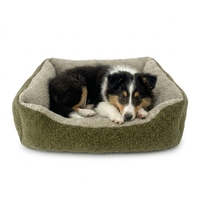 Lit pour animaux de compagnie (chien et chat) moderne, classique, rectangulaire, luxueux, confortable, en velours et lin, imperméable, antidérapant, écologique, lavable, de haute qualité