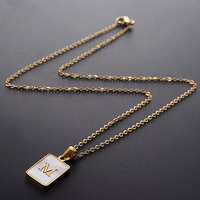 Collar Gargantilla Personalizado con Letra y Nombre Cuadrado para Pareja, Chapado en Oro de 18k, Acero Inoxidable que no Pierde el Brillo, Venta al por Mayor
