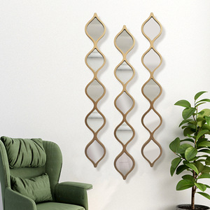 Specchio da Parete in Metallo in Stile Art Déco, Decorazione Artistica in Ferro dalla Semplicità Moderna, Arredo a Tema Natura per <span class=keywords><strong>Casa</strong></span>, Soggiorno e Camera da Letto - Product Image 4