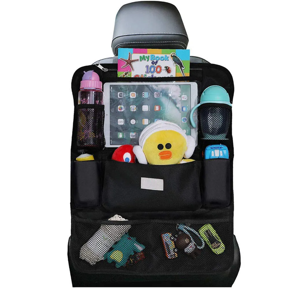 Pabrik kustom 9 kantong penyimpanan kursi mobil Organiser kursi belakang tahan air Organiser mobil untuk anak-anak mainan iPad