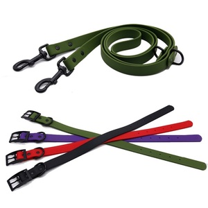 패션 애완용품 단색 화려한 고급 고무 실리콘 소형견 목줄 조절 가능 방수 PVC 개 목줄 - Product Image 6