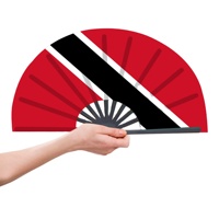 Éventail pliant grande taille drapeau de Trinité-et-Tobago, accessoire de danse pour le carnaval et les fêtes Soca, héritage de Trini